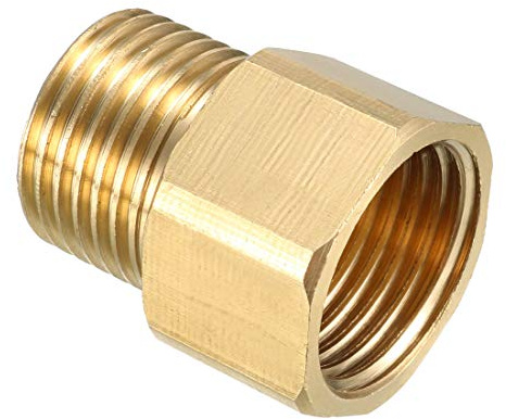 sourcing map Brass Threaded Pipe Fitting 1/2 PT Male x 1/2 PT Female Coupling