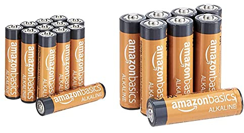 AmazonBasics Pilas alcalinas AA de 1,5 voltios, Gama Performance, Paquete de 8 (el Aspecto Puede Variar) + Pilas alcalinas AAA 'Performance' (Paquete de 12) Diseño Variable