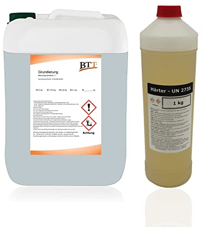 BTT-BG wasserfeste 2K Epoxidharz Grundierung für Bodenbeschichtung Innen und Außen (bis zu 15m²) diffusionsgeschlossener Sperrgrund Epoxy Haftgrund Bodengrund Grundierung Grundierharz