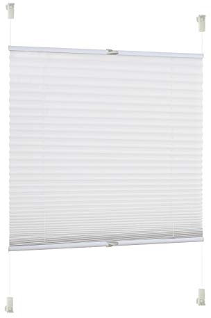 Rapid Teck Plissee ohne Bohren - Plissee lichtdurchlässig 110cm x 130cm Weiß als Sicht- und Sonnenschutz - Klemmfix Fenster Plissees innen ohne Bohren – einfache Montage inkl. Zubehör