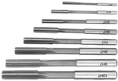8-teiliges Spannreibahle-Set, Reibwerkzeug Reibahle aus Hochgeschwindigkeitsstahl Bohrer Reibahlen Gerader Schaft Hochgeschwindigkeits-Stahl H7-Reibahle Hochgenaues Reibwerkzeugzubehör