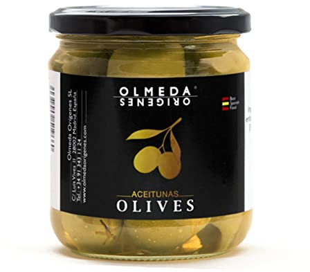 OLMEDA ORÍGENES - Aceitunas Gordal sin hueso (Tarro cristal 370 gr)