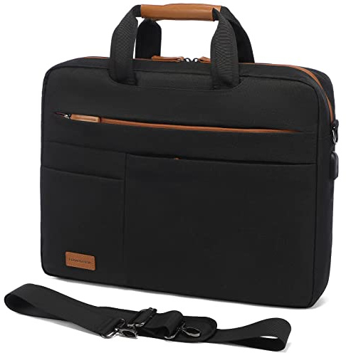 LOVEVOOK Laptoptasche 15.6 Zoll Herren Wasserdichte Laptop Tasche Aktentasche Notebooktasche für Business/Reisen/Arbeit, Schwarz