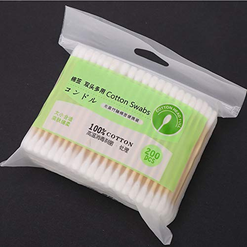 Bastoncini di cotone, cotton fioc cotton fioc 200 pezzi cotton fioc, bastoncino di bambù doppia testa trucco per