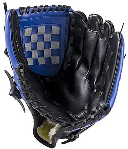 ZYYRSS Baseball Glove for Kids/Youth/Adult, Softball Gloves,Sports Batting Gloves PU Leather Left Hand Glove, Right Hand Throw (Blue, 10.5 inch)
