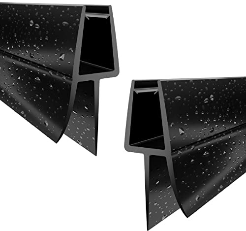 WITEN&NOCK Duschdichtung 2x 70cm für 5mm 6mm Schwarz Duschtürdichtung Dichtung für die Glastür gerade Glastür Stärken Ersatzdichtung Wasserabweisende/Duschkabinen-Dichtung