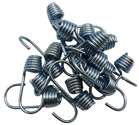 TEKLiNe 20 Ganci Acciaio Corda Elastica Fune Estensibile Nautica Telone Moschettone, Gancio in Acciaio 8mm Corda Fissaggio Fune Elastica Corda Elastica Telo Legatura
