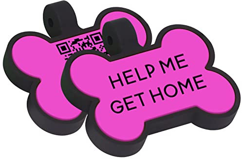 THELUCKYTAG Verbesserte QR-Code-Erkennungsmarken für kleine große Haustiere, geräuschlose Hundemarke aus Silikon, zum Erstellen oder Ändern von Online-Kontaktinformationen jederzeit und überall