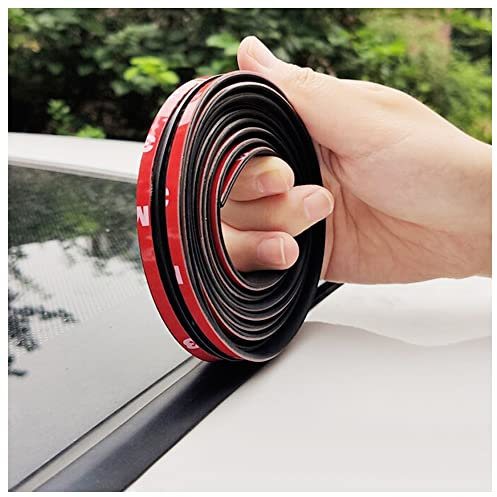 16.4ft/5M Cuttable T-Car Sunroof Cover Seal Rubber Trim,Dust Proof&Weather Stripping for Windshield,Tailgate Adhesive Rubber Seal Strip