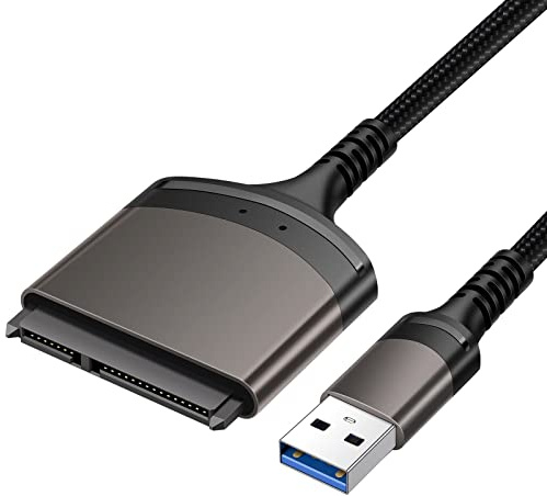 NAERSI USB 3.0 to SATA TYPE-C to SATA 3.0 Cable 2.5Inch External SSD HDD Adapter Cable Hard Drive 22 Pin Sata III for PC (KS12- USB3.0)