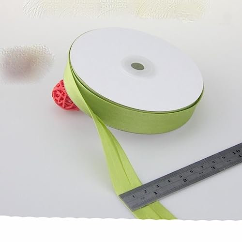 Polyester-Satin-Schrägband, Schrägbandgröße: 20 mm, 3/4 Zoll * 25 Yards, Faltband für DIY-Nähbekleidungszubehör-20 Senfgrün, 2 cm 25 Yards