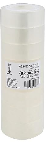 memobe Amex Klebeband Transparente Allzweckband Schule Büro Arbeit Klebefilm beständig haltbar klarer Tesafilm mit Akrylkleber Mehrzweck Klebe Rollen 18mmx20m 8 Stk.