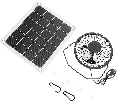 DELURA 1 Set Solar Fan Indoor Fan Portable Mini Fan Mini Cooling Fan Car Ventilation System USB Solar Panel Powered Fan Mini Ventilator for Greenhouse Monocrystalline Silicon Breeding Fan/89