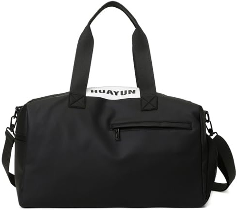 Vllcsla Sporttasche Gym Duffle Bag mit Schuhfach für Männer und Frauen, wasserdichte Sporttasche mit Nasser Tasche, Tragegepäcktasche für Weekender-Sport (Schwarz)