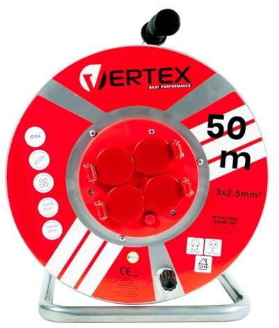 Vertex PB50METAL Extension Cable 50 m 3x2 5 mm 3000 W IP44 Black