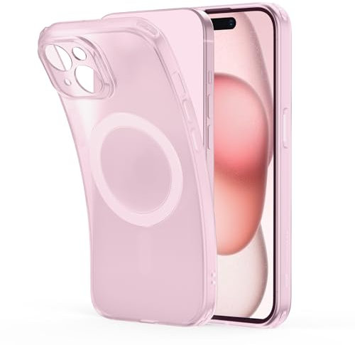 ESR Coque pour iPhone 15, Compatible avec MagSafe, Protection de Qualité Militaire, résiste au jaunissement et aux Rayures, Coque Magnétique pour iPhone 15, Série Zero, Rose