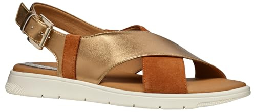 Geox Sandalo da donna D Dandra B Wedge, Lt Bronze Ochre, 35 EU