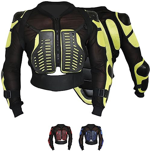 German Wear Protektorenjacke Motorrad Motocross Skatebording Protektoren Armour KörperPanzer (DE/NL/SE/PL, Numerisch, 60, Regular, Regular, Gelb)