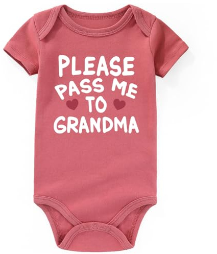 AIZFFZY Please Pass Me To Grandma Baby Clothes I Love Grandmas Loves girl infant Bodysuits Mauve 3-6 months