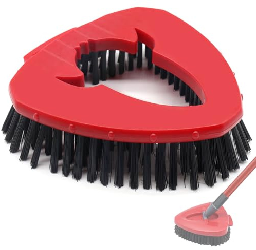 Scrubber Head Replacement, Stiff Bristle Scrubbing Head Brush for Bathroom, Kitchen, Tub, Tile Compatible with Vileda Spin Turbo Flat Mop
