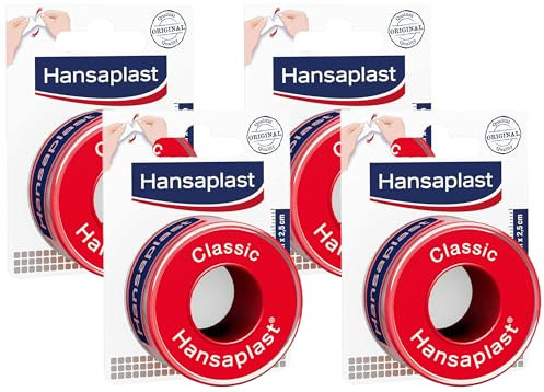 Hansaplast CLASSIC Cerotto su Rocchetto per il Fissaggio di Bende e Compresse, in Tessuto, 1 Confezione da 20m x 2.5 cm