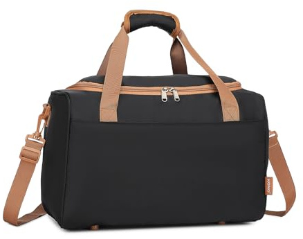 Kono 40 x 20 x 25 cm Bolso de Mano de Cabina para Debajo del Asiento, Bolso de Viaje, Capacidad de 20 L, negro, marrón