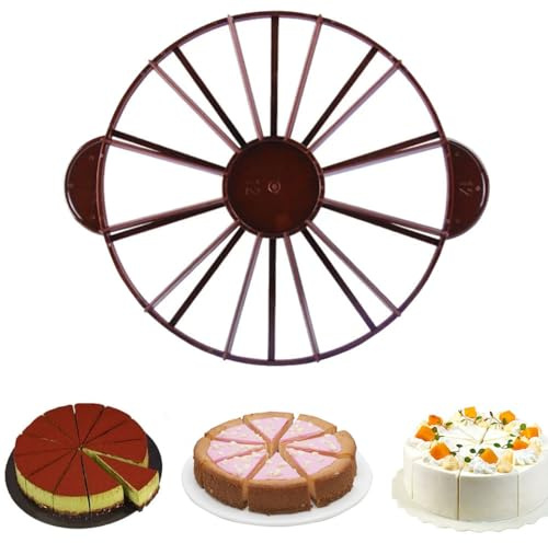 Tortenteiler 10/12 Stücke - Kuchenteiler Tortenschneider, Kunststoff Tortenteiler Zum Schneiden Von 10/12 Gleichen Tortenstücke, Backzubehör zum Dekorieren Küche Kuchen Gadget, Braun