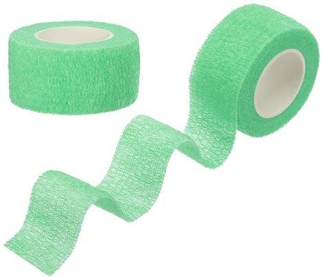 PATIKIL Sport Selbstklebendes Band, 2er Pack 2 X 5 Yards Verband Wickel Atmungsaktives Elastisches Band Verhindert Fingerreibung für Golf Baseball Volleyball, Fluoreszierendes Grün
