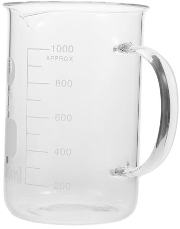 BUGUUYO Vaso Medidor De De y Vertedor Para Cocinas y Beaker Transparente Para Precisas