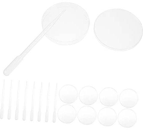 Gatuida 10pièces Coupelles Petri Transparentes Avec Couvercles Et Pipettes Pour Expériences De Et Scolaires