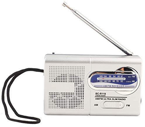Portable Radio Battery Operated, AM FM Radio Speaker Small Retro Radio Pocket Radio for Household Outdoor Camping Hiking