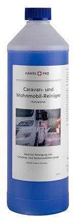 Hanse Pro Detergente per roulotte, detergente per veicoli forte, rimuove le strisce di pioggia, detergente speciale per superfici esterne, concentrato da 1 l, prodotto in Germania