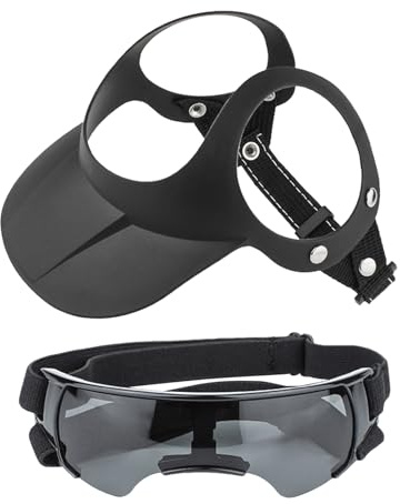 fayarrd Bonnet de Protection Solaire pour Chien avec Lunettes, imperméable, Protection UV, Noir, pour Chiots, été et Printemps