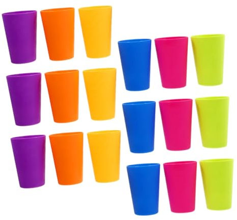 Cabilock 18 Pcs Gobelet Plastique Réutilisable Gobelets Colorés pour Boissons Eau et Bière Tasses Légères pour et Événements et Faciles à Nettoyer