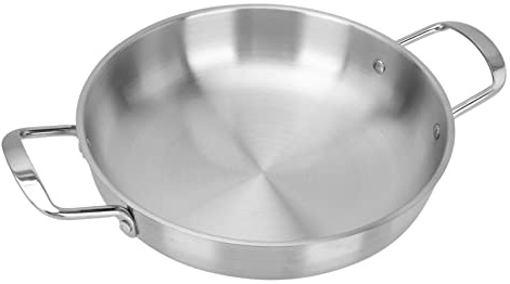 HEALLILY Olla de mezcla de arroz coreano de acero inoxidable de dos orejas, olla para sopa, ramen, pasta, inducción, estufa de gas, cocina, ligera, para un solo uso y campamento al aire libre