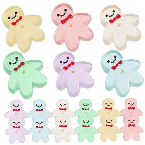 Toyvian 30 Figuras de Hombre de Jengibre en Resina, Adorno de Micro Paisaje para Jardín y Interior Color Aleatorio