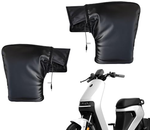 Generisch Guantes con calefacción para motocicleta, manijas de volante, guantes térmicos a prueba de viento para bicicletas, guantes de moto para asas y manillares, adecuados para scooter, ATV, e-bike