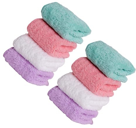 ERINGOGO Lot de 8 Serviettes de Salive en Corail Doux pour Garçon et Filles Absorbantes Couleurs Assorties Serviettes pour Visage Multi-Usages Lavables et Solide