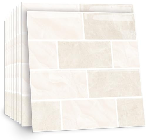 Celestdeco 2D 10 Sheets Self Adhesive Wall Tiles,Stick On Wall Tiles Kitchen Splashbacks for Walls,Tile Stickers Peel and Stick Backsplash Splashback Decals Tile 30x30cm