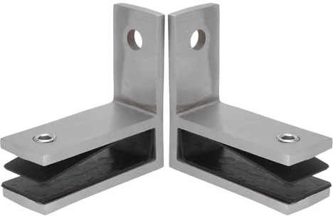IWOWHERO Lot de 2 Pinces à Verre pour Garde-corps en Acier Inoxydable Brossé, Fixation Murale pour Panneaux de Verre 10-12 Mm, Support Robuste et Résistant aux Intempéries, pour