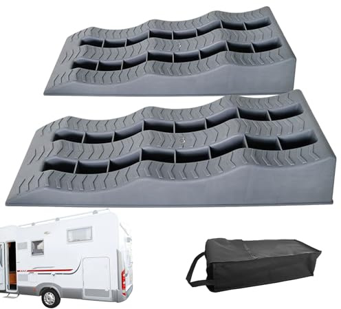Cuñas de rueda para automóviles,Nivelador de remolque antideslizante de 3 pasos, 2 piezas, bloques de nivelación para autocaravanas | Cuñas de rueda y niveladores de remolque ligeros, bloques de