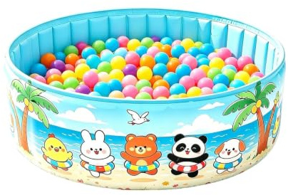 Kids Swimming Pool - Foldable Round Inflatable Pool med drainslang