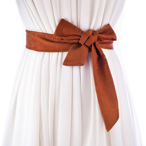 Cheerlife Damen Breiter Schleife Gürtel Taillengürtel Hüftgürtel Kleid Belt Gürtel Breitband Kleidgürtel Braun
