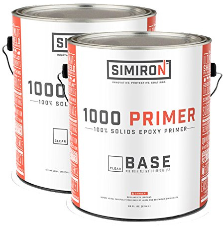SIMIRON 1.5 Gallon 100% Solids Epoxy Primer Kit - Zero VOC, Blush Resistant, and Low Viscosity - Delivers excellent surface wetting, penetration, and extended open time