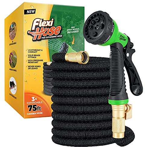Flexi Hose Upgraded - Tubo espandibile da giardino - 8 funzioni - Nero - 23 m