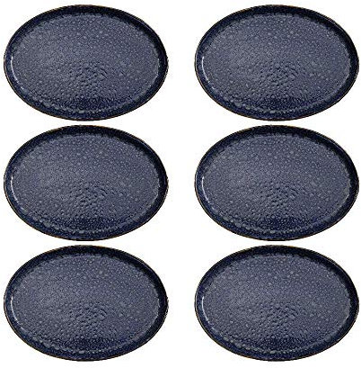 summa - Plato llano diámetro 33cm Azul (Mediano). Set 6 unidades. Vajilla moderna de color | Colección Moon. Uso en casa, restaurante y fiestas