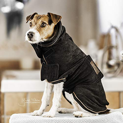 Kentucky - Hundemantel Towel - Schwarz - Größe M(44-54cm)