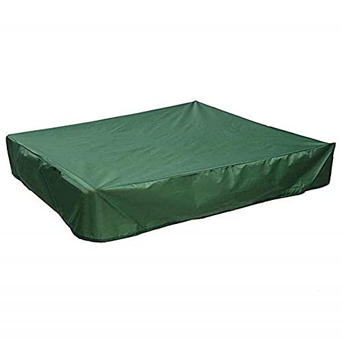Moiyoudis Staubdichte Sandkastenabdeckung Sandkastenabdeckung mit Kordelzug Wasserdicht Sandkastenabdeckung Schwimmbadabdeckung Quadratische Möbelabdeckung (Grün, 150 x 150 cm)