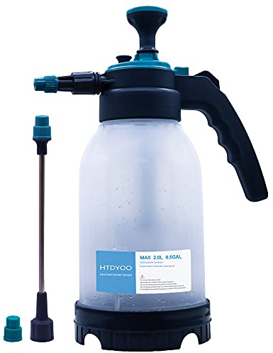 0.5 Gallon Garden Pump Sprayer, Hand Held Garden Sprayer, Water Spray Unit with Adjustable Nozzle and Extra Extended Spray