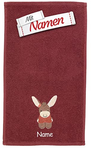Sterntaler Kinderhandtuch Esel Emmily, Kinderhandtuch mit Namen Bestickt, Babyhandtuch für Mädchen, Namensstickerei personalisiert, Geschenk zur Geburt, Taufe, Geburtstag, Weihnachten
